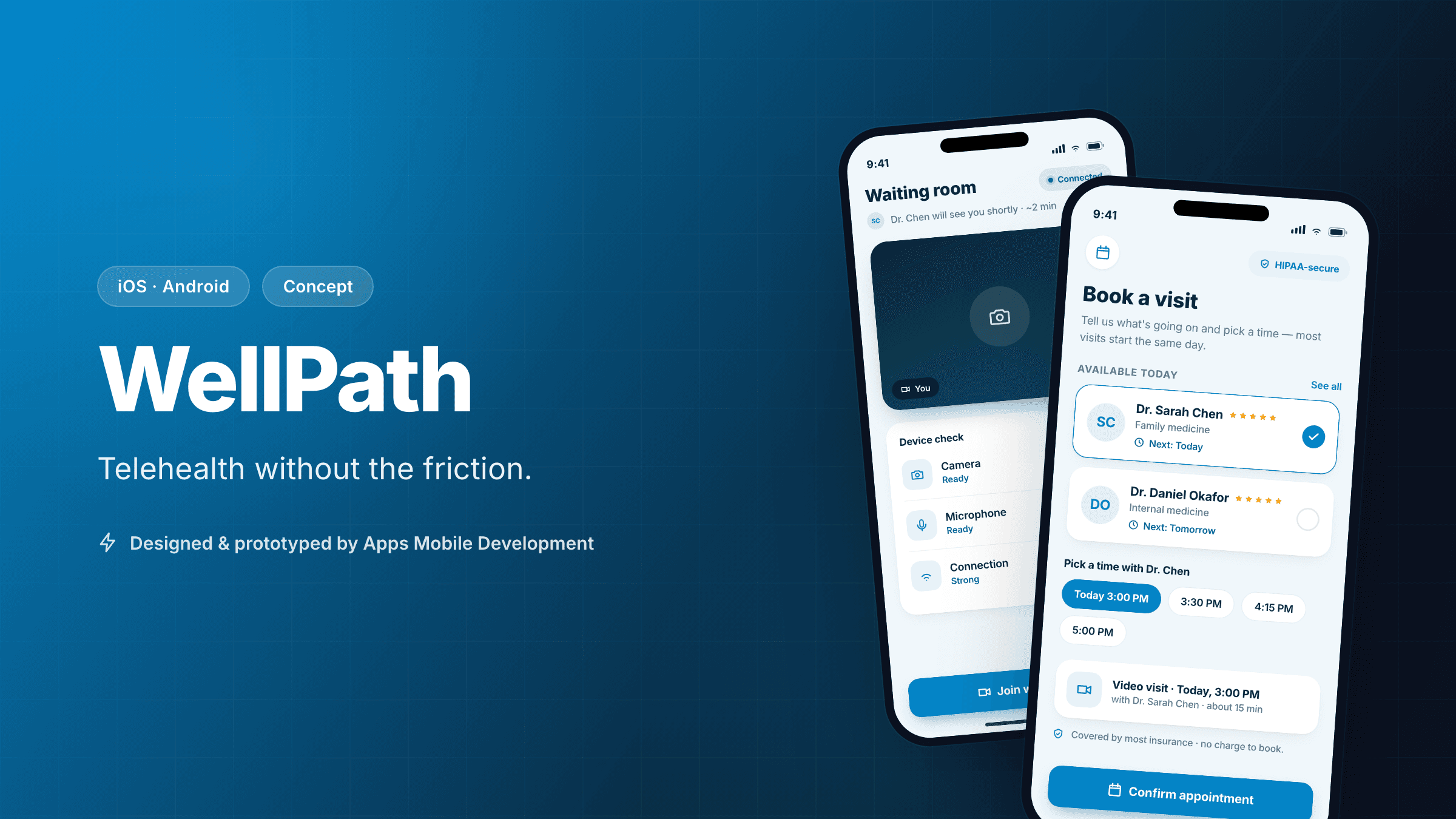 WellPath — Telehealth Appointments Without the Friction — Telehealth app concept